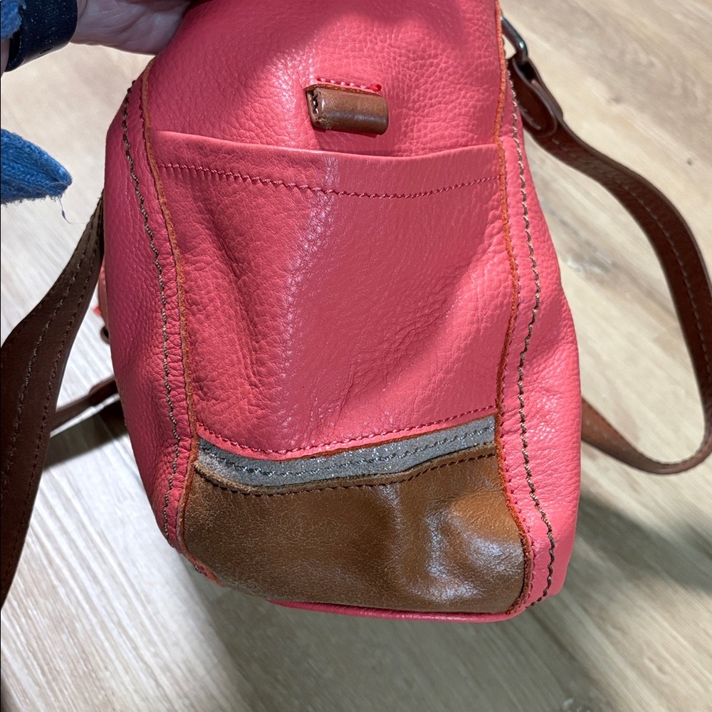 The Sak Coral and Brown Leather Kendra purse - Picture 7 of 8